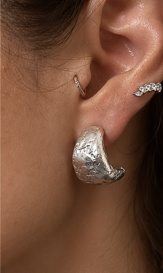 Moon Hoop Earrings
