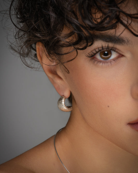 Moon Hoop Earrings